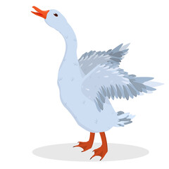 vector illustration of a gray goose isolated on a white background