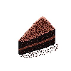 Chocolate cake pixel art. Vector illustration. Valentine's Day. Icon chocolate cake.