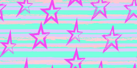 Grunge stripes with painted stars.