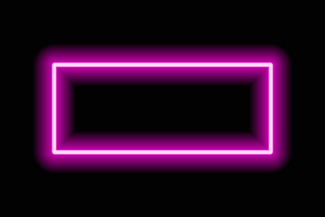 Neon frame pink glowing dark background vector illustration.