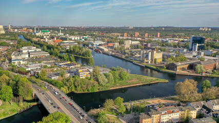 Fototapeta premium Berlin, Siemensstadt, Spandau im Mai 2021 aus der Vogelperspektive 