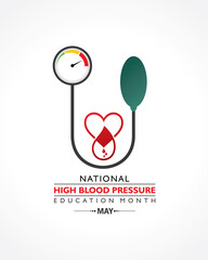 Vector Illustration of National High Blood pressure (HBP) Education Month is observed in May.