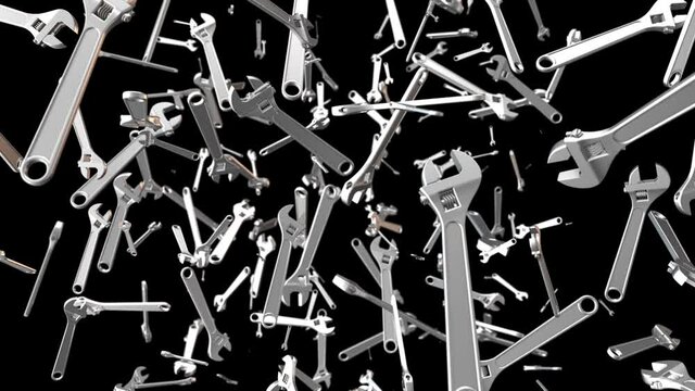 3d render of a realistic isolated adjustable spanner bullet. 3D render