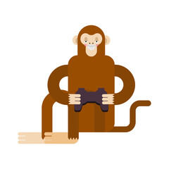 Neuralink  Monkey playing video game. Artificial Intelligence Cyborg