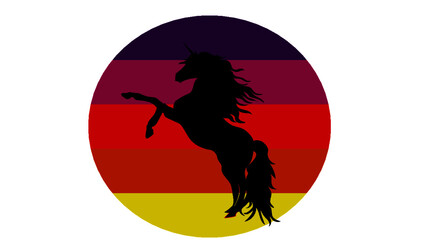 Unicorn in colored circle 