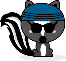 cool skunk wearing sunglasses