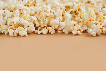 Fresh butter popcorn with the copy space