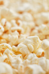 popcorn close up macro shot, selective focus