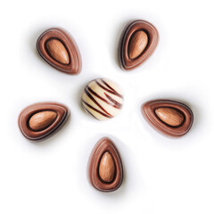 chocolate candy isolated on white background
