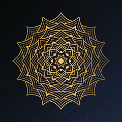Luxury mandala background with golden decoration Vector