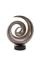 Spiral shape modern vase sculpture isolated on white background