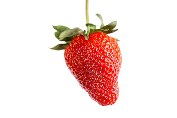 Strawberry on white background. Fresh sweet fruit closeup