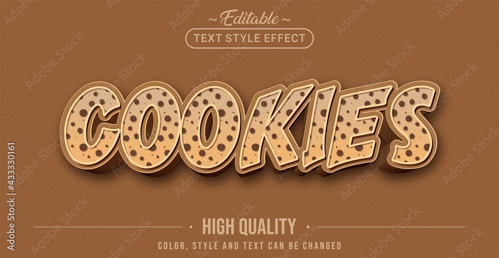 Poster Editable text style effect - Cookies text style theme.