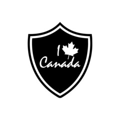 Fototapeta premium Protective shield. Happy Canadian Day. vector icons. I love Canada.