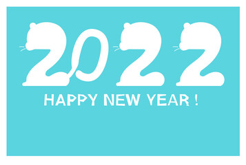 2022　トラ文字　ホワイトタイガー　シルエット　挨拶