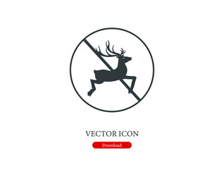 No deer vector icon.  Editable stroke. Symbol in Line Art Style for Design, Presentation, Website or Apps Elements, Logo. Pixel vector graphics - Vector
