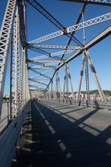 vão central da Ponte Hercílio Luz, ponte pênsil localizada em Florianópolis, Santa Catarina, Brasil, florianopolis