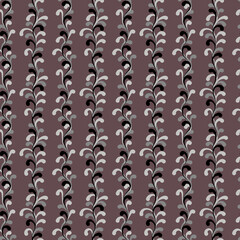 seamless pattern black and white swirls loops