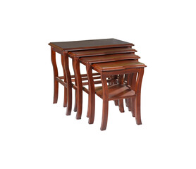 a set of the small wooden coffee table, isolated on white background
