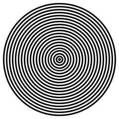 Twenty black circles in one. Like target or dart board. Black and white colors.