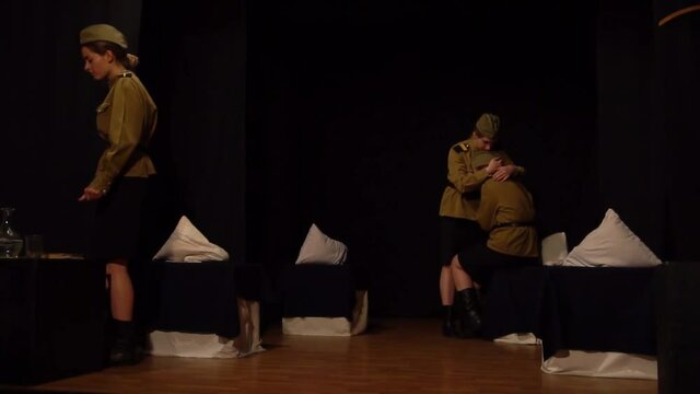 Slow Motion woman soldier or private military contractor