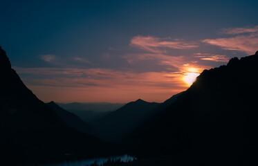 sunset in the mountains