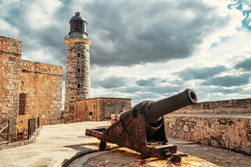 Fototapeta na wymiar Colonial Fort or Castle is known as 'El Morro', Havana, Cuba