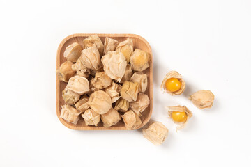 Cape Gooseberry isolated on white background. Clipping path.