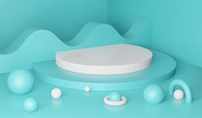 Premium minimal podium studio background for product display. Abstract Background Scene 3d Render for product advertise.