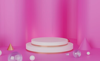 Premium minimal podium studio background for product display. Abstract Background Scene 3d Render for product advertise.