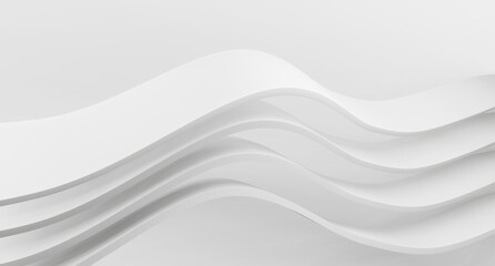 Abstract white Architecture Background.  3d render. Modern Geometric Wallpaper. Futuristic Technology Design