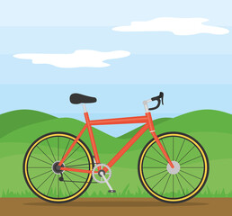 red bicycle illustration