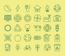 bioenergy icon collection