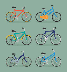Obraz premium colorful bicycles set