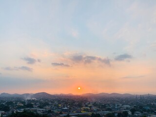 sunrise over the city