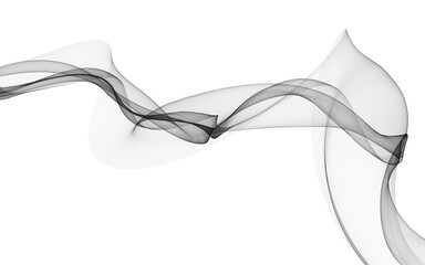 Abstract background with monochrome wave lines on white background.