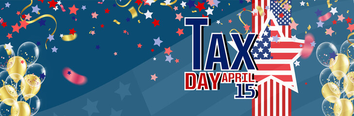 Vector illustration of stylish text for Tax Day