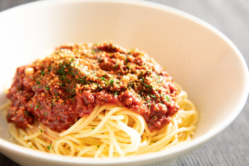 ミートソースパスタ