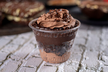 Cup of Happiness - chocolate brownie, chocolate cream and ovomaltine