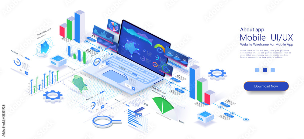 Leinwandbilder concept business strategy. analysis data and investment. application of laptop with business graph a