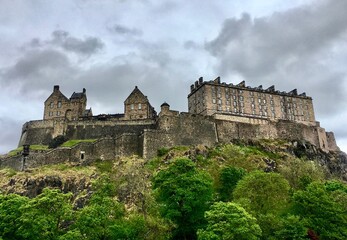 Fototapeta na wymiar Looking Up at Edinburgh Castle 