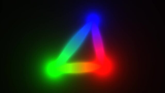 Blobs of Red Green and Blue Joined Into Trinity Triangle