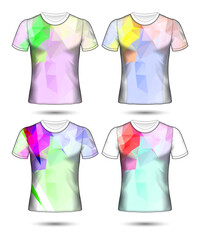  t-shirt templates abstract geometric collection of different colors polygonal mosaic