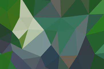 Abstract green vivid wallpaper mosaic background. Geometric triangle
