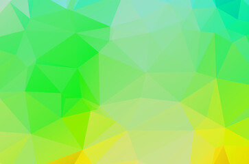 Abstract green vivid wallpaper mosaic background. Geometric triangle