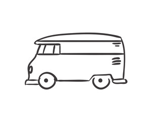 handrawn van vehicle