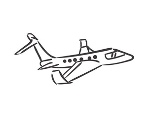 Fototapeta na wymiar handrawn airplane icon