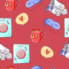 Spas pattern seamless rest pattern relax pattern self care pattern for textiles baby fabric