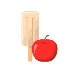 Cartoon comic vector of apple popsicle