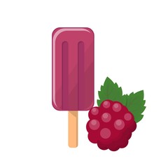 Cartoon comic vector of raspberry popsicle